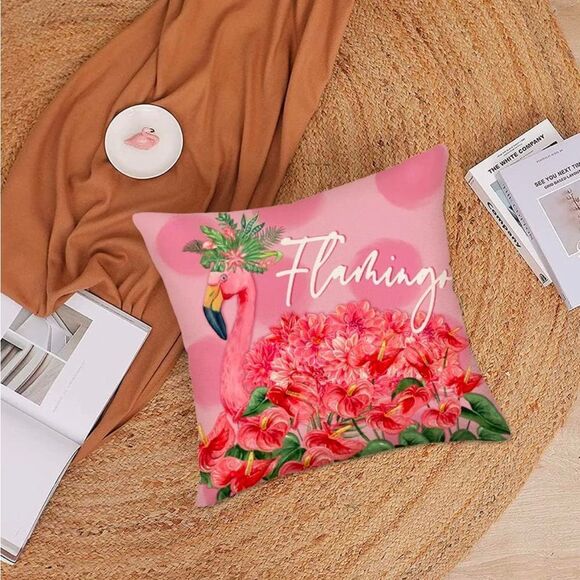 Hello Summer Pillow Covers 24x24 Inch Set of 4 Pink Summer Decorations Throw - Picture 4 of 6